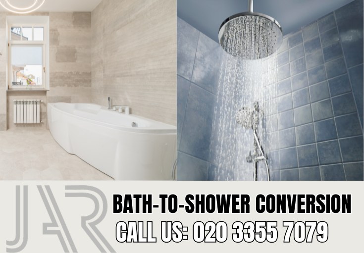 Bath to Shower Conversion by Newmalden Bathroom Fitters